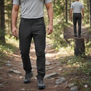 Alpine Design Mens Jogger Pants‎ Elastic Waist Drawstring Black Size 36